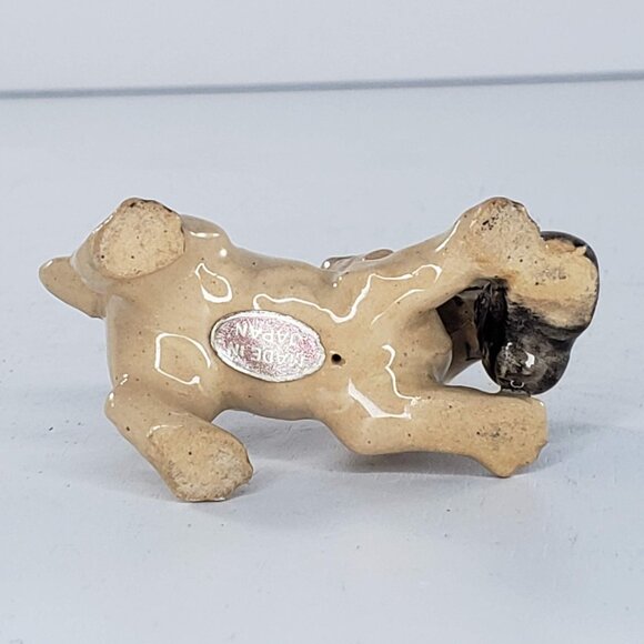 Lefton Cocker Spaniel Puppy Holding Boot Slipper Shoe Miniature Figurine Vintage - Picture 6 of 8